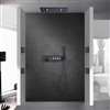 Cagliari Thermostatic LED Matte Black Recessed Ceiling Mount Waterfall Rainfall Shower System with Body Jets and Hand Shower